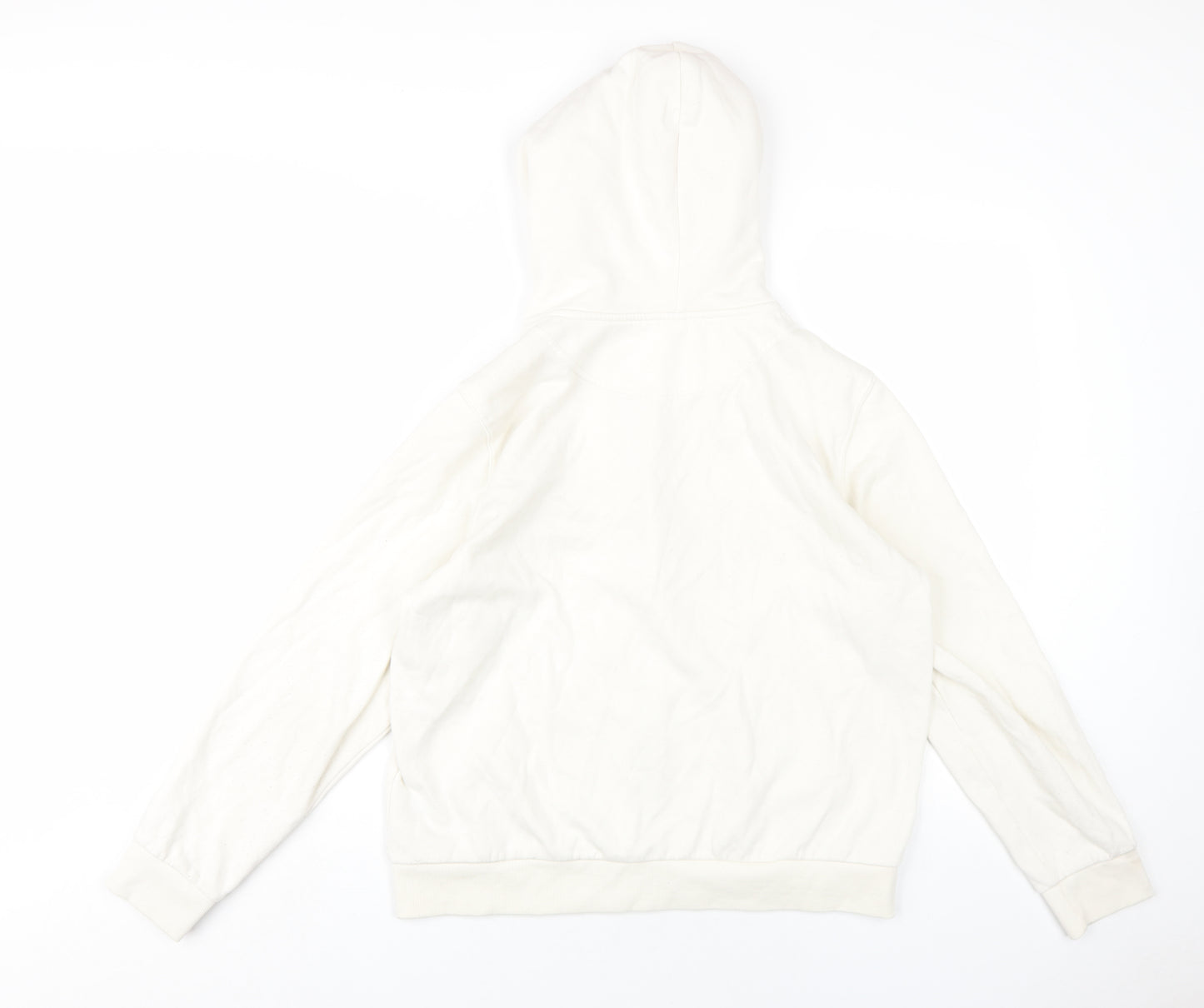 H&M Womens Ivory Cotton Full Zip Hoodie Size M Zip