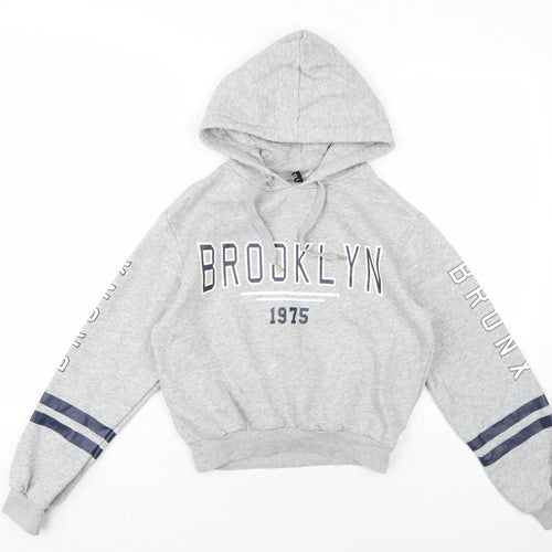 H&M Womens Grey Cotton Pullover Hoodie Size XS Pullover