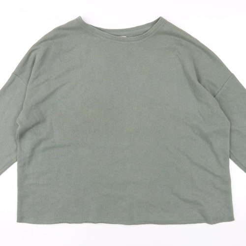 Pull&Bear Womens Green Cotton Pullover Sweatshirt Size XL Pullover