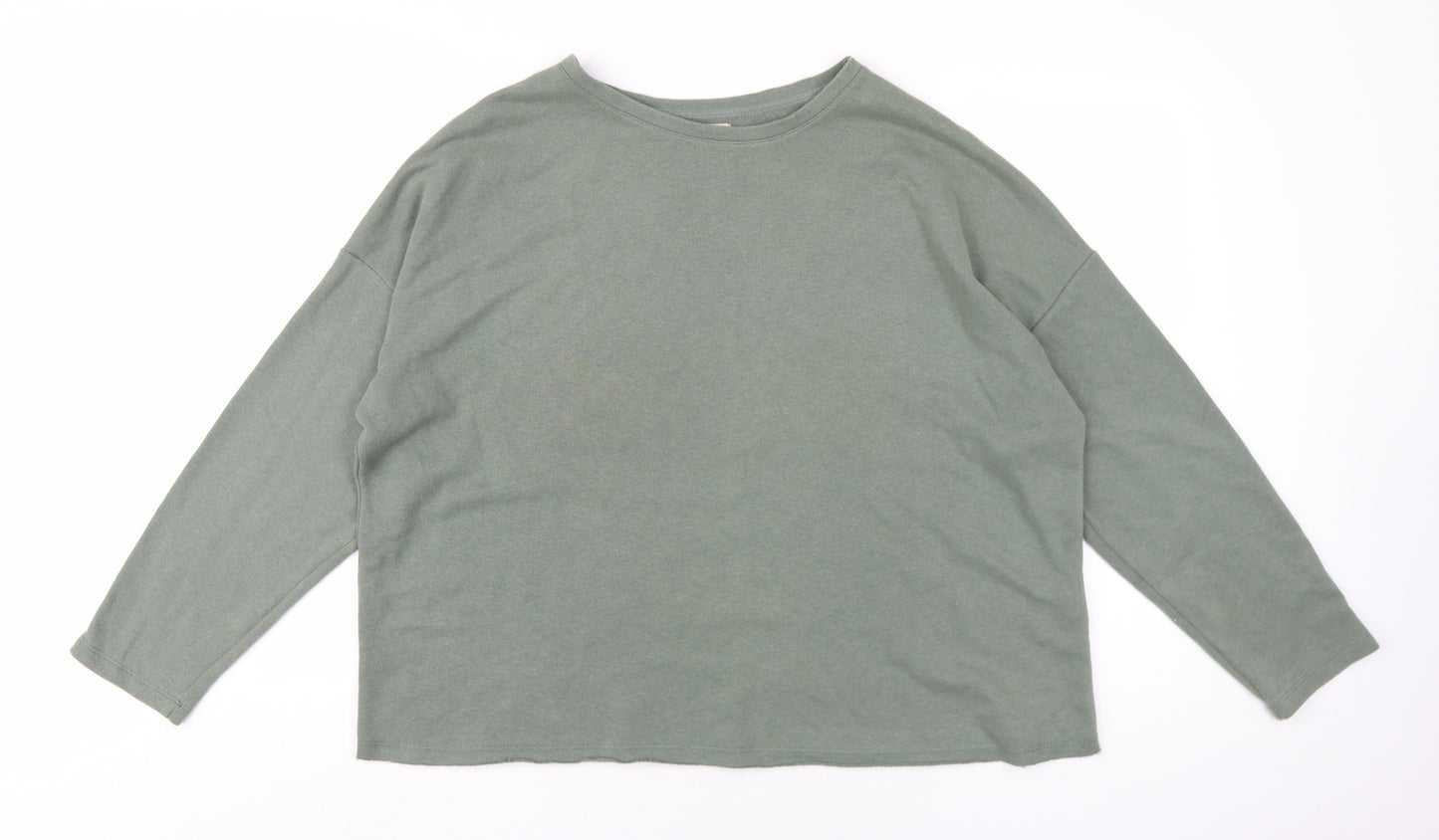 Pull&Bear Womens Green Cotton Pullover Sweatshirt Size XL Pullover