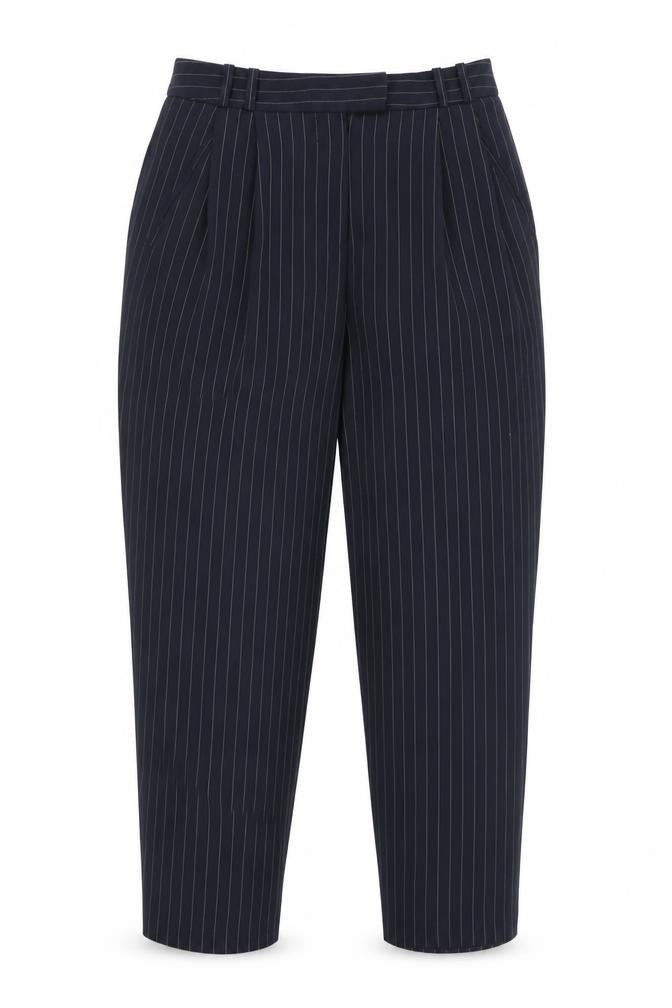 Warehouse Womens Black Striped Polyester Dress Pants Trousers Size 8 L25 in Regular Zip