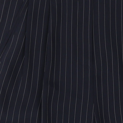 Warehouse Womens Black Striped Polyester Dress Pants Trousers Size 8 L25 in Regular Zip