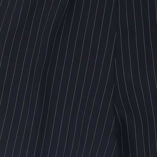 Warehouse Womens Black Striped Polyester Dress Pants Trousers Size 8 L25 in Regular Zip