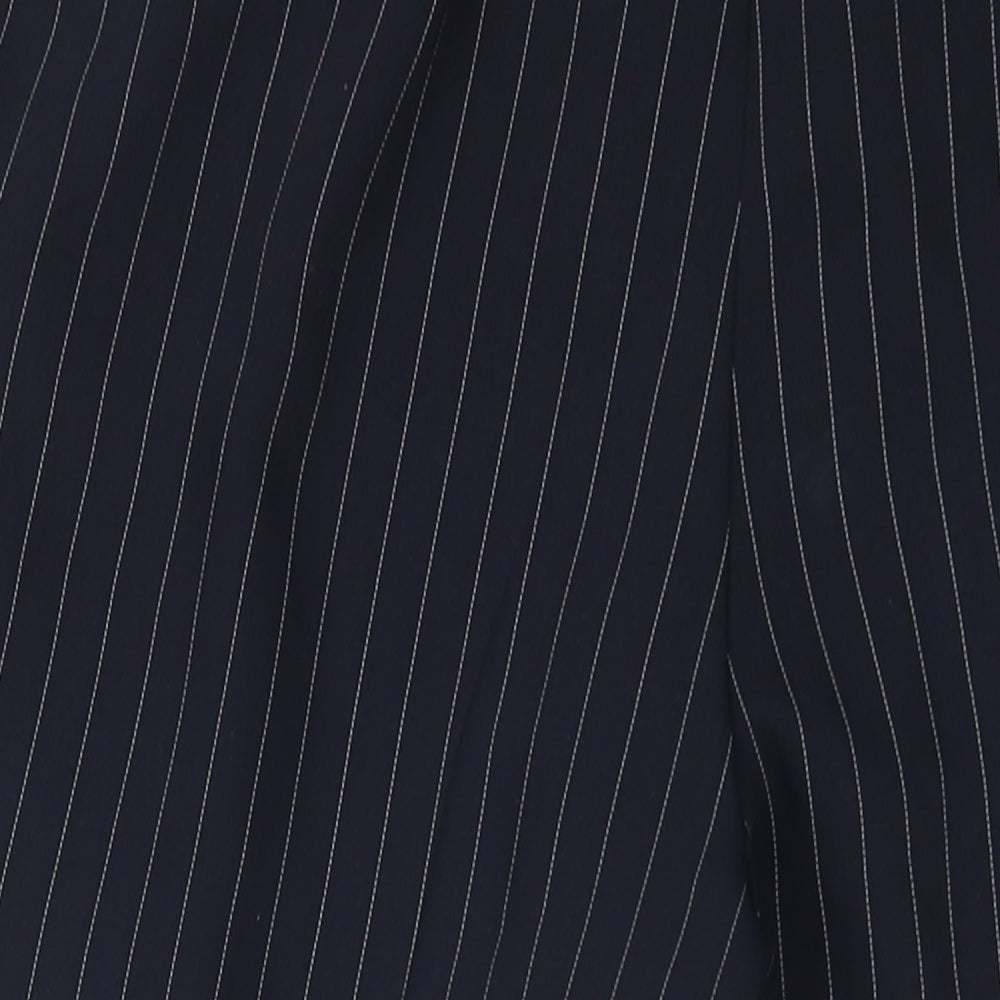 Warehouse Womens Black Striped Polyester Dress Pants Trousers Size 8 L25 in Regular Zip