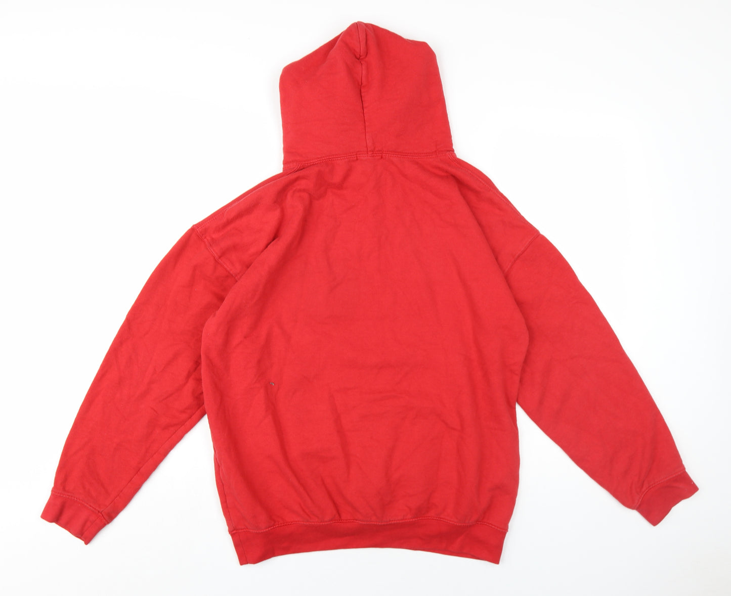 Boohoo Womens Red Cotton Pullover Hoodie Size S Pullover