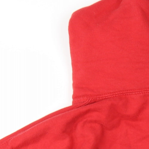 Boohoo Womens Red Cotton Pullover Hoodie Size S Pullover