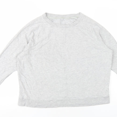GOODMOVE Womens Grey Vinyl Pullover Sweatshirt Size 16 Pullover
