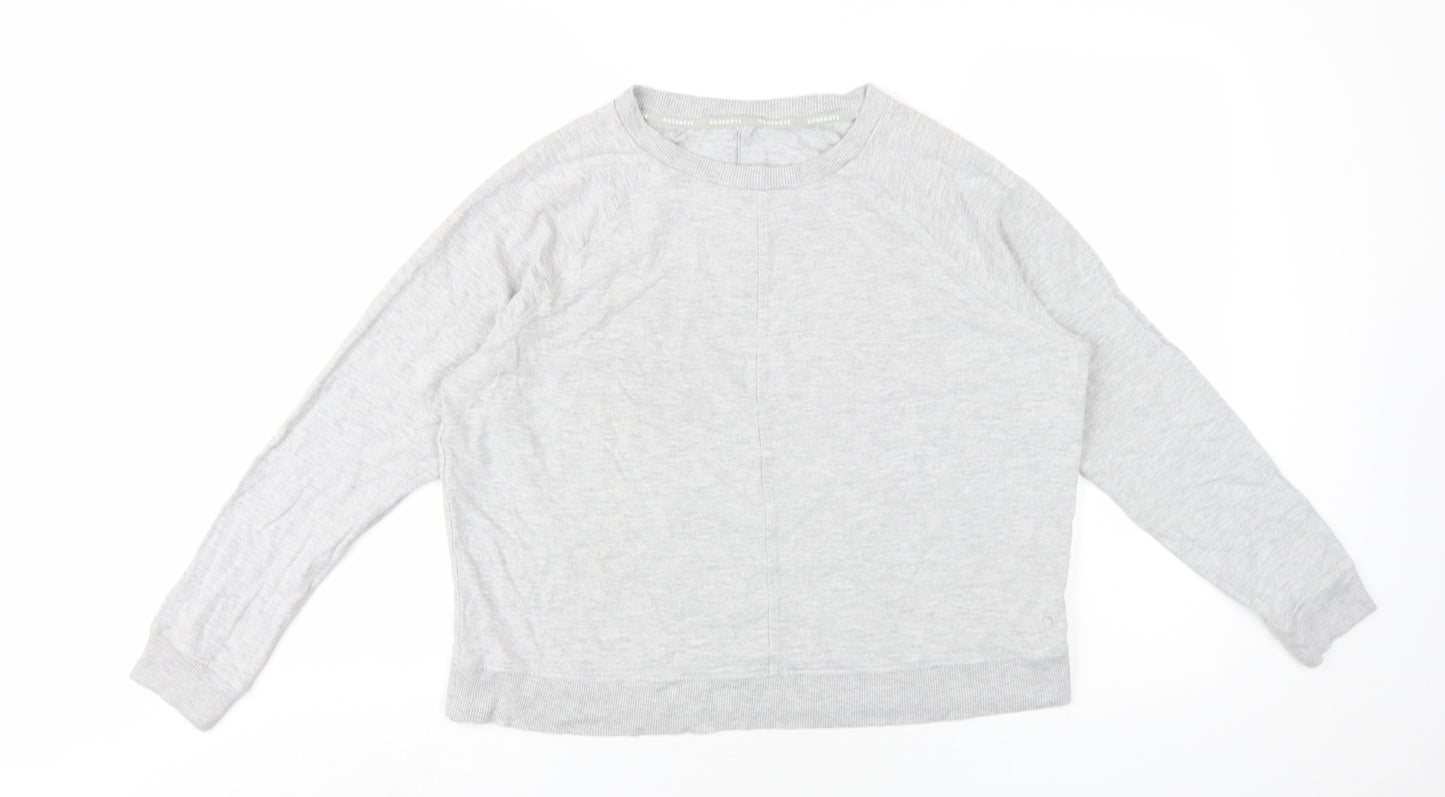 GOODMOVE Womens Grey Vinyl Pullover Sweatshirt Size 16 Pullover