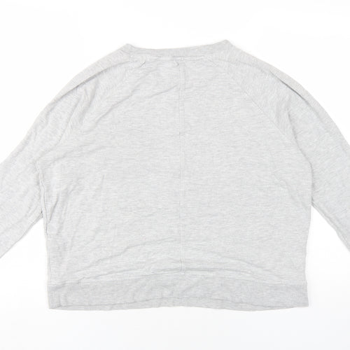GOODMOVE Womens Grey Vinyl Pullover Sweatshirt Size 16 Pullover