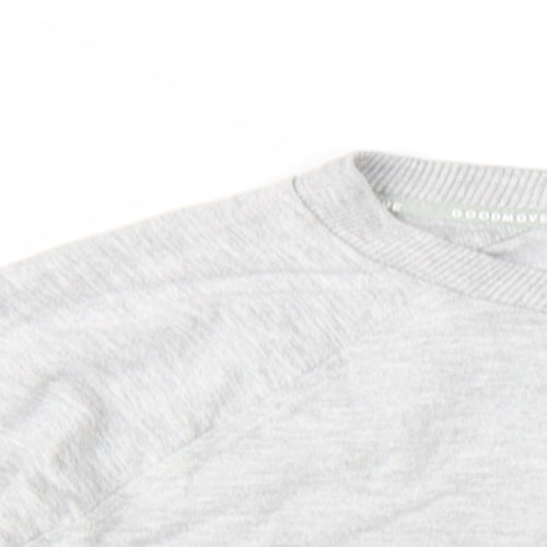 GOODMOVE Womens Grey Vinyl Pullover Sweatshirt Size 16 Pullover