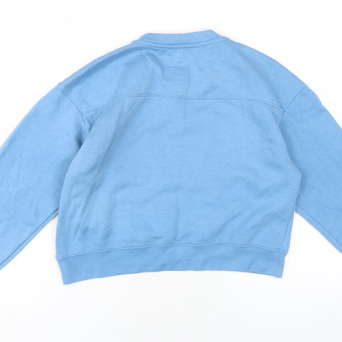 Zara Womens Blue Cotton Pullover Sweatshirt Size S Pullover