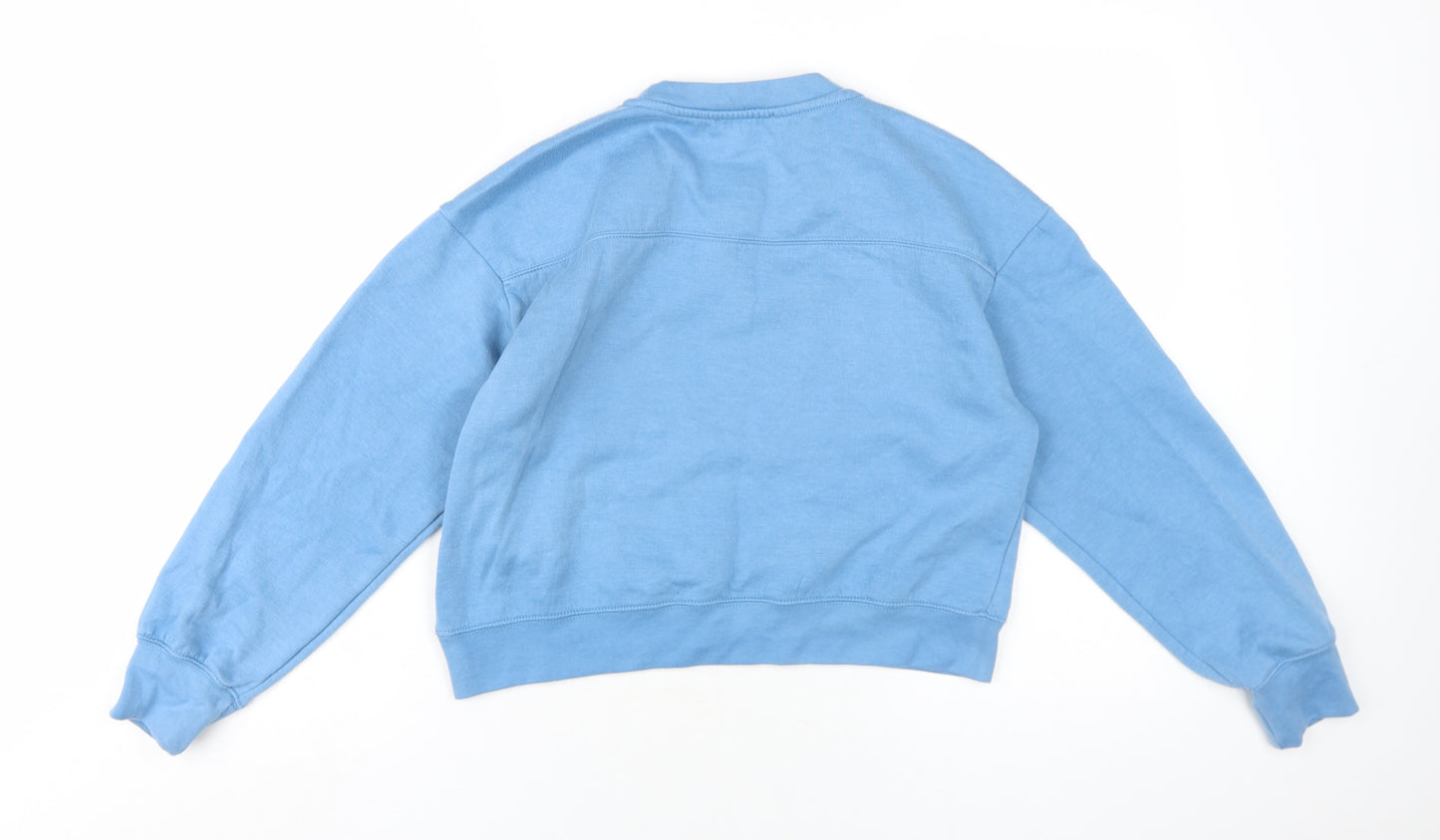 Zara Womens Blue Cotton Pullover Sweatshirt Size S Pullover