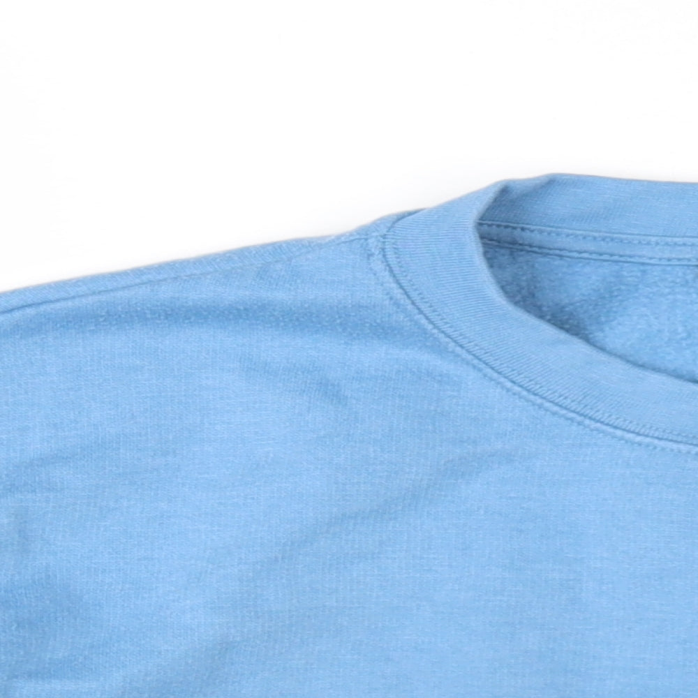 Zara Womens Blue Cotton Pullover Sweatshirt Size S Pullover