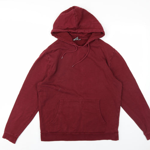 ASOS Mens Red Cotton Pullover Hoodie Size M