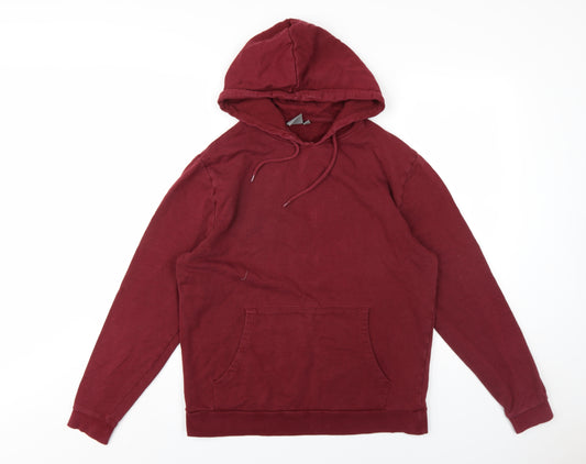 ASOS Mens Red Cotton Pullover Hoodie Size M