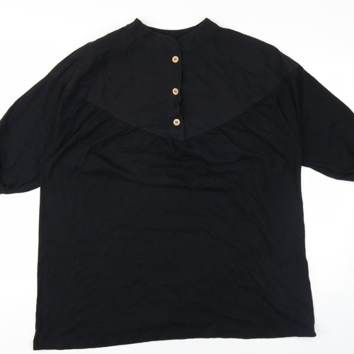 Zara Womens Black Cotton Basic T-Shirt Size XS Round Neck