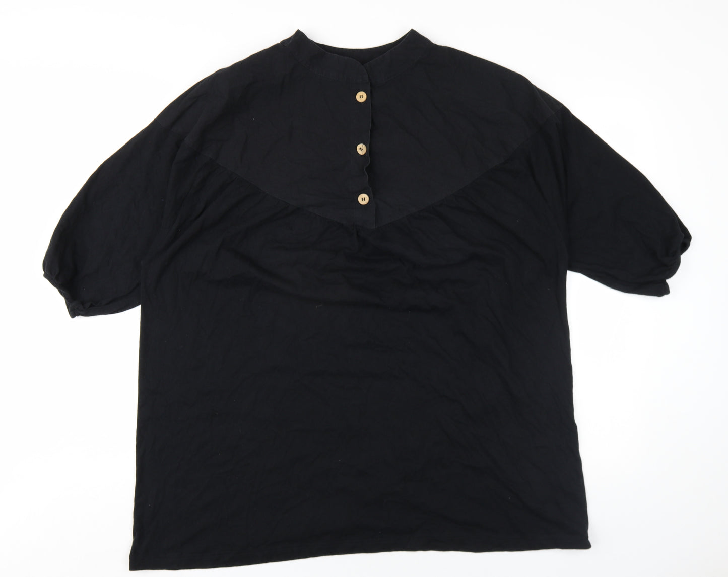 Zara Womens Black Cotton Basic T-Shirt Size XS Round Neck