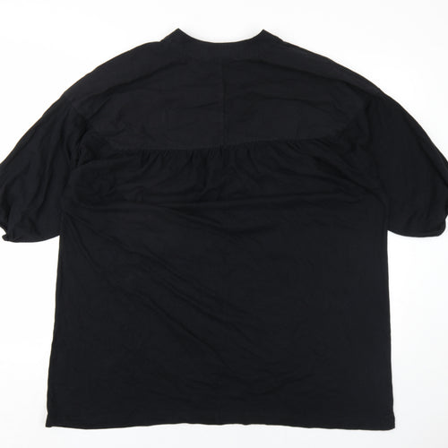 Zara Womens Black Cotton Basic T-Shirt Size XS Round Neck