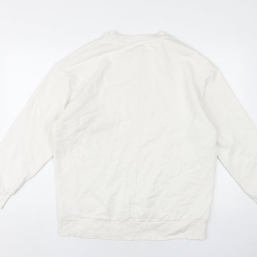 River Island Mens White Cotton Pullover Sweatshirt Size M