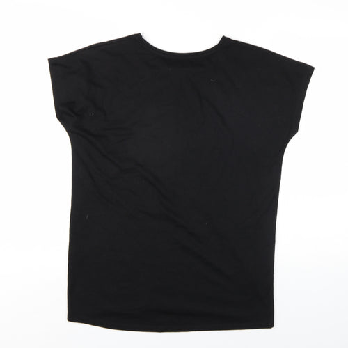 New Look Womens Black Viscose Basic T-Shirt Size 10 Round Neck