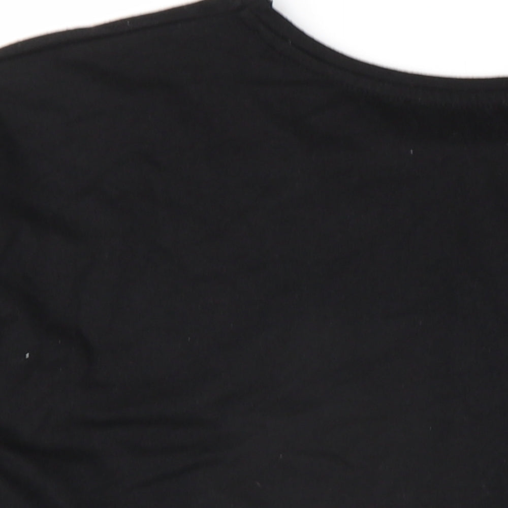 New Look Womens Black Viscose Basic T-Shirt Size 10 Round Neck