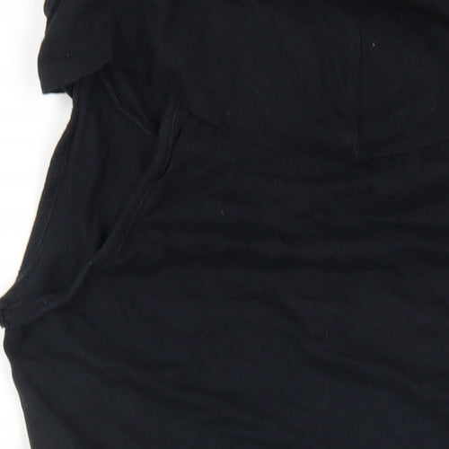 River Island Womens Black Cotton Mini Size 10 Roll Neck Pullover