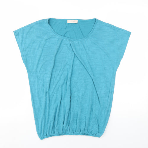 Per Una Womens Blue Modal Basic T-Shirt Size 12 Scoop Neck