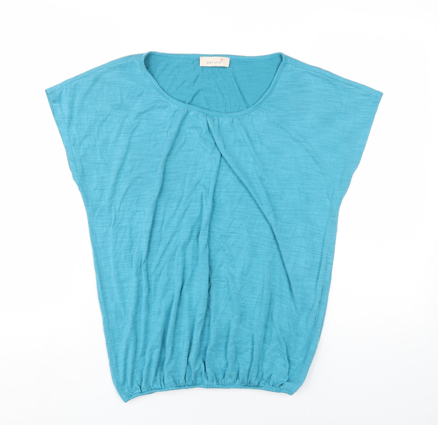 Per Una Womens Blue Modal Basic T-Shirt Size 12 Scoop Neck