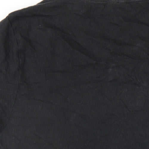 H&M Womens Black Cotton Basic T-Shirt Size S Round Neck