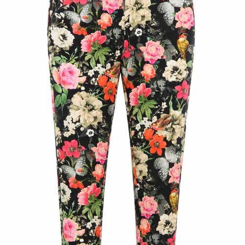 Love Label Womens Multicoloured Floral Polyester Carrot Trousers Size 10 L29 in Regular Zip