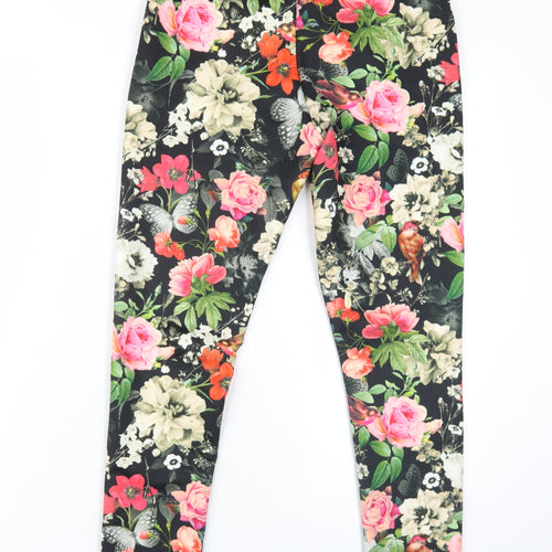 Love Label Womens Multicoloured Floral Polyester Carrot Trousers Size 10 L29 in Regular Zip