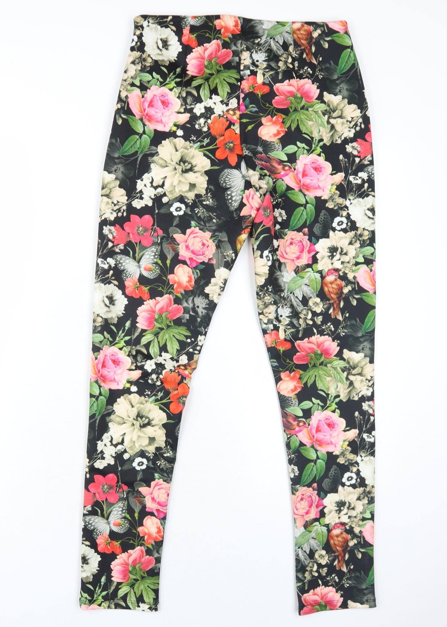 Love Label Womens Multicoloured Floral Polyester Carrot Trousers Size 10 L29 in Regular Zip