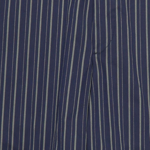 Boohoo Mens Blue Striped Polyester Dress Pants Trousers Size 36 in L32 in Regular Zip