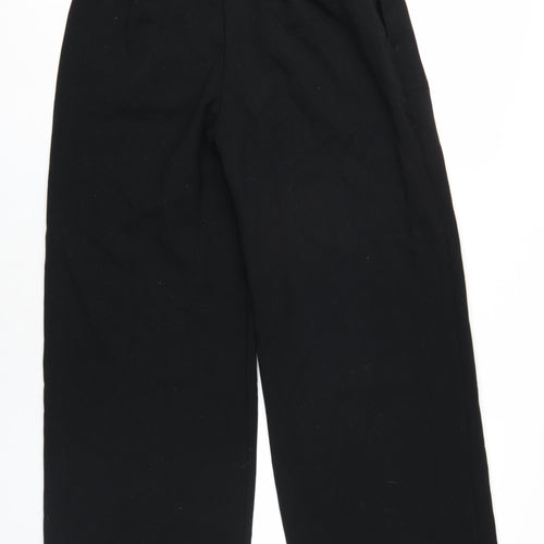 Marks and Spencer Womens Black Viscose Trousers Size 14 L29 in Regular Zip