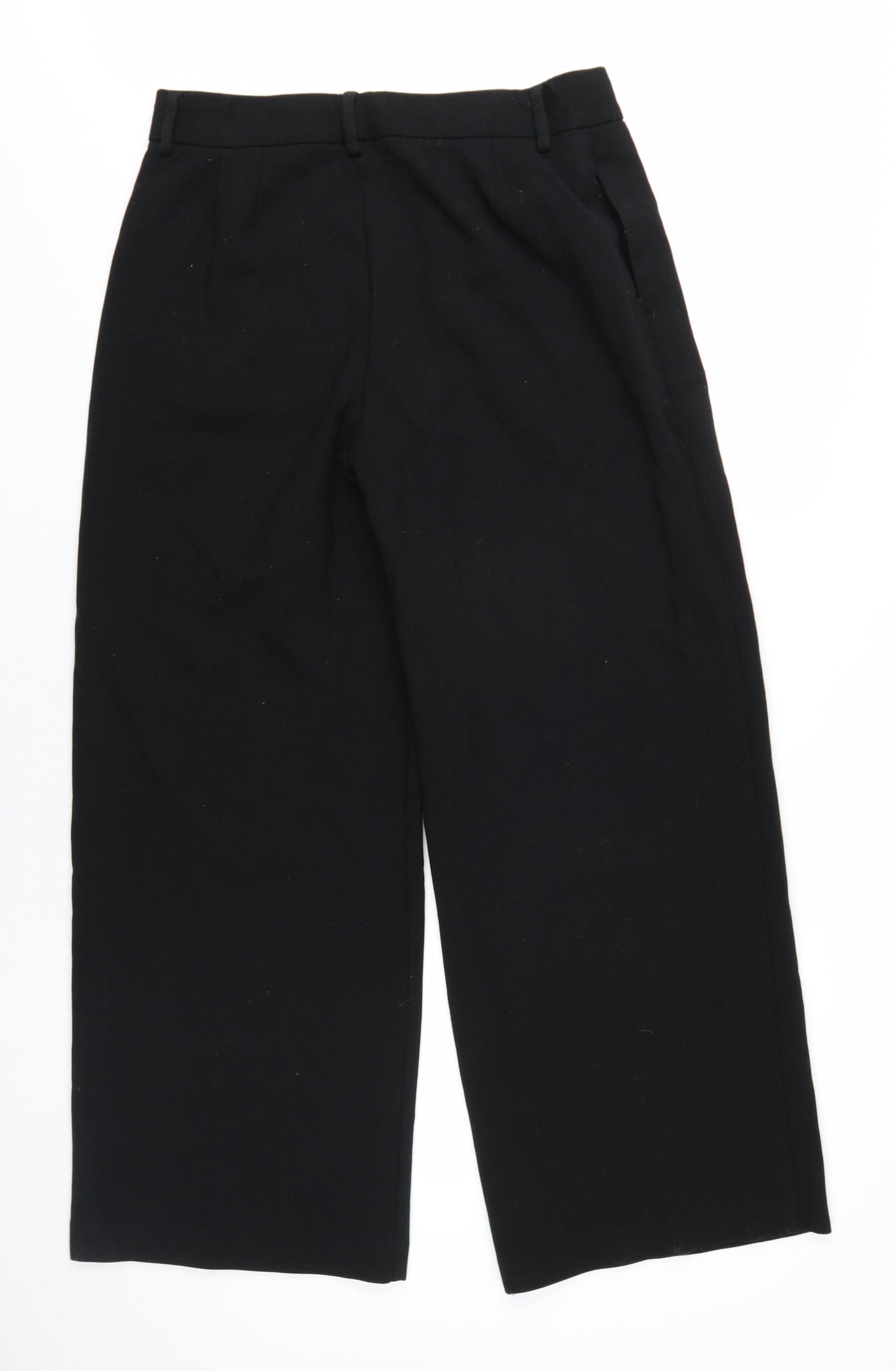 Marks and Spencer Womens Black Viscose Trousers Size 14 L29 in Regular Zip
