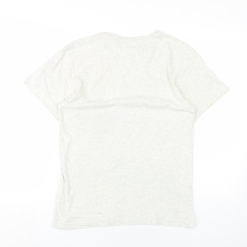 H&M Mens Grey Cotton T-Shirt Size S Round Neck