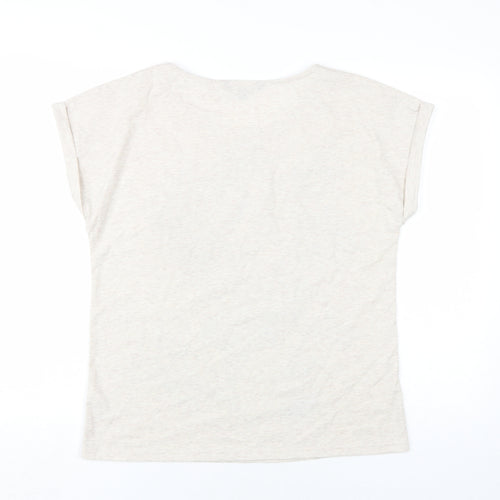 Bonmarché Womens Beige Polyester Camisole T-Shirt Size 14 Round Neck