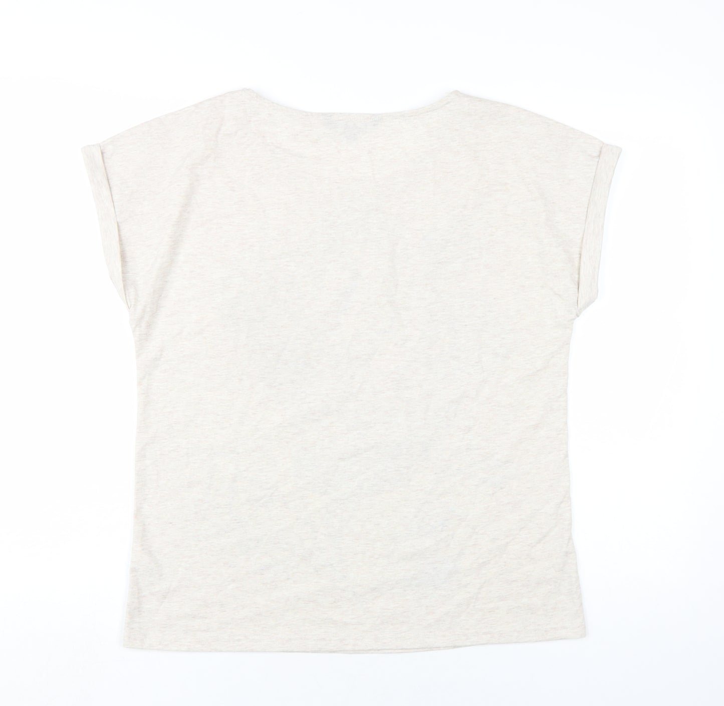 Bonmarché Womens Beige Polyester Camisole T-Shirt Size 14 Round Neck