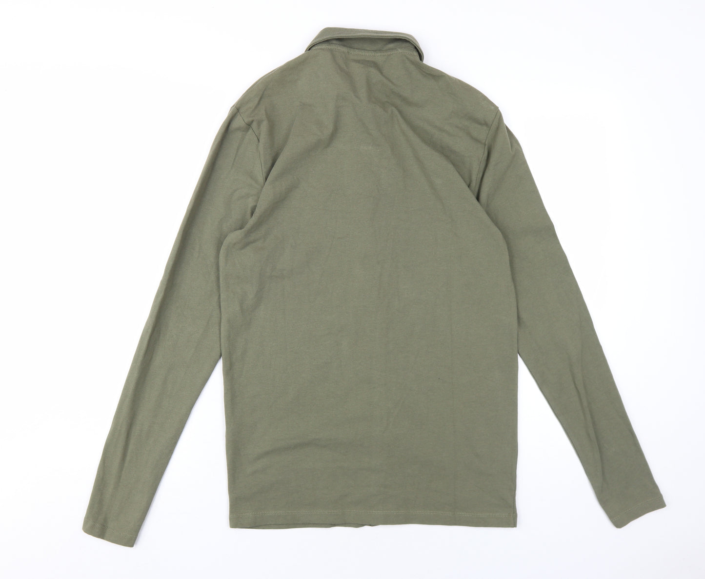 ASOS Mens Green Cotton Button-Up Size L Collared Button
