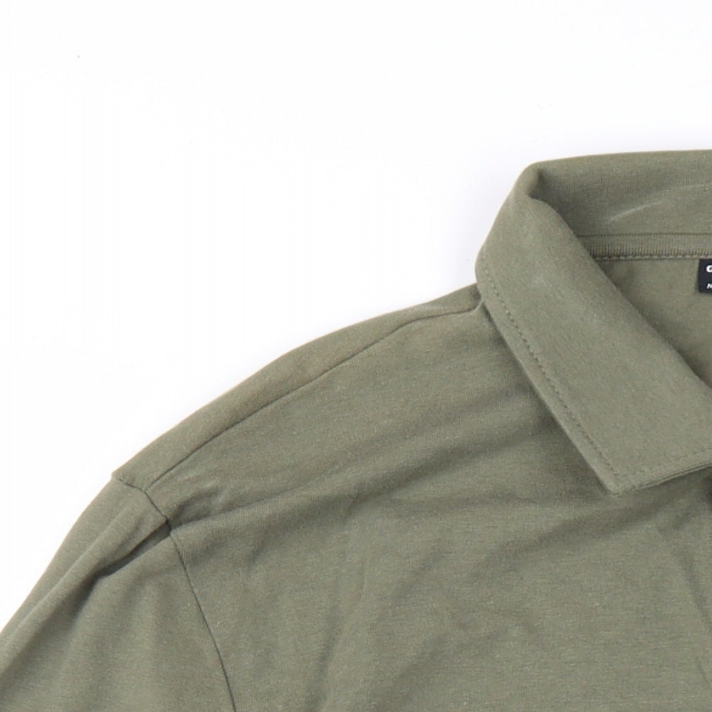 ASOS Mens Green Cotton Button-Up Size L Collared Button