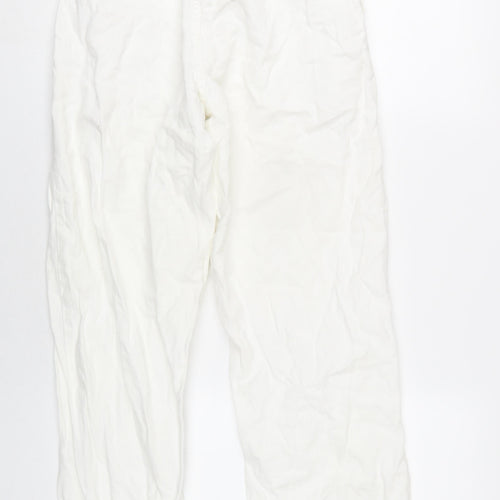 Topshop Womens White Cotton Straight Jeans Size 4 L30 in Regular Zip