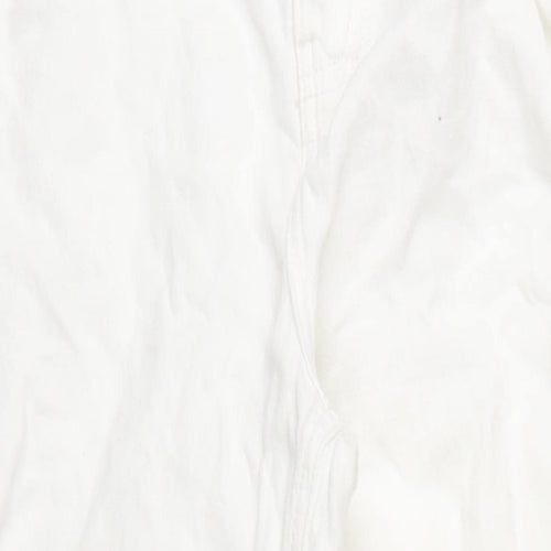 Topshop Womens White Cotton Straight Jeans Size 4 L30 in Regular Zip