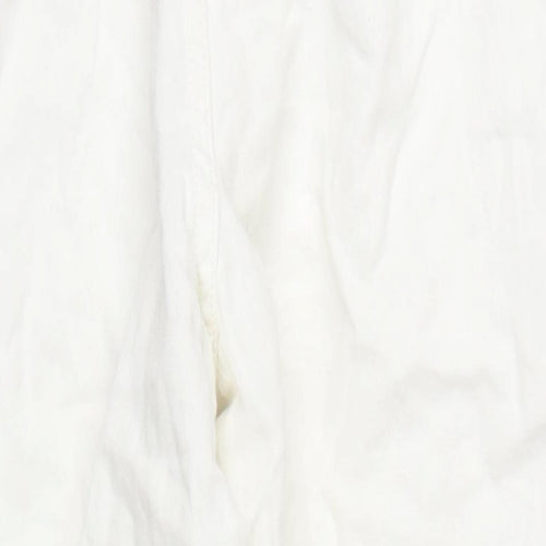 Topshop Womens White Cotton Straight Jeans Size 4 L30 in Regular Zip