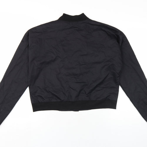 Boohoo Womens Black Bomber Jacket Jacket Size 10 Zip