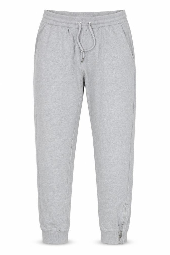 Front view of ASOS men’s grey cotton jogger trousers, size M, 30-inch leg regular drawstring