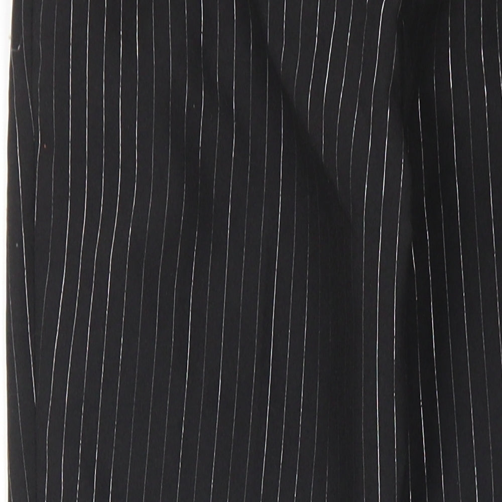 BHS Girls Black Striped Polyester Dress Pants Trousers Size 12 Years L29 in Regular Zip