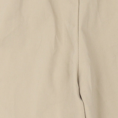 Zara Womens Beige Polyester Trousers Size M L27 in Regular Zip