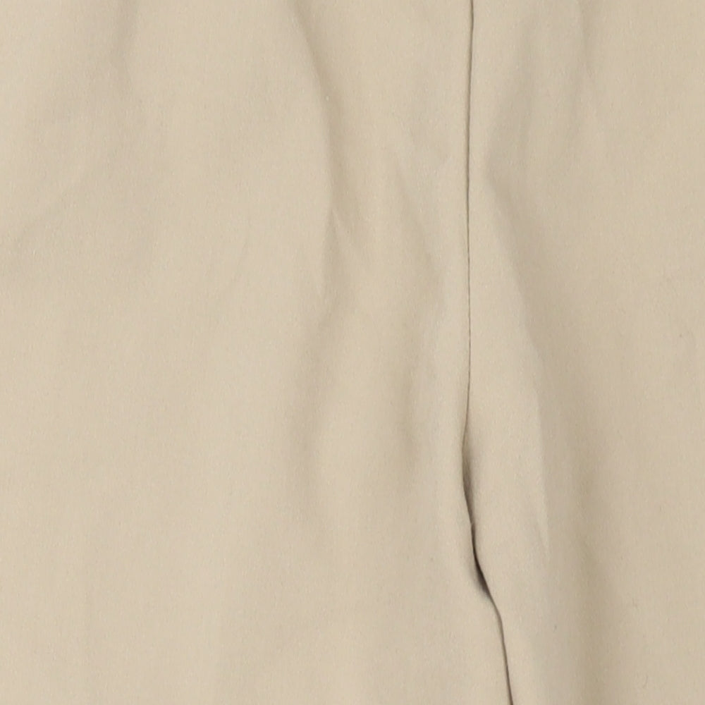 Zara Womens Beige Polyester Trousers Size M L27 in Regular Zip