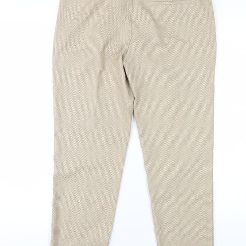 Zara Womens Beige Polyester Trousers Size 10 L28 in Regular Zip