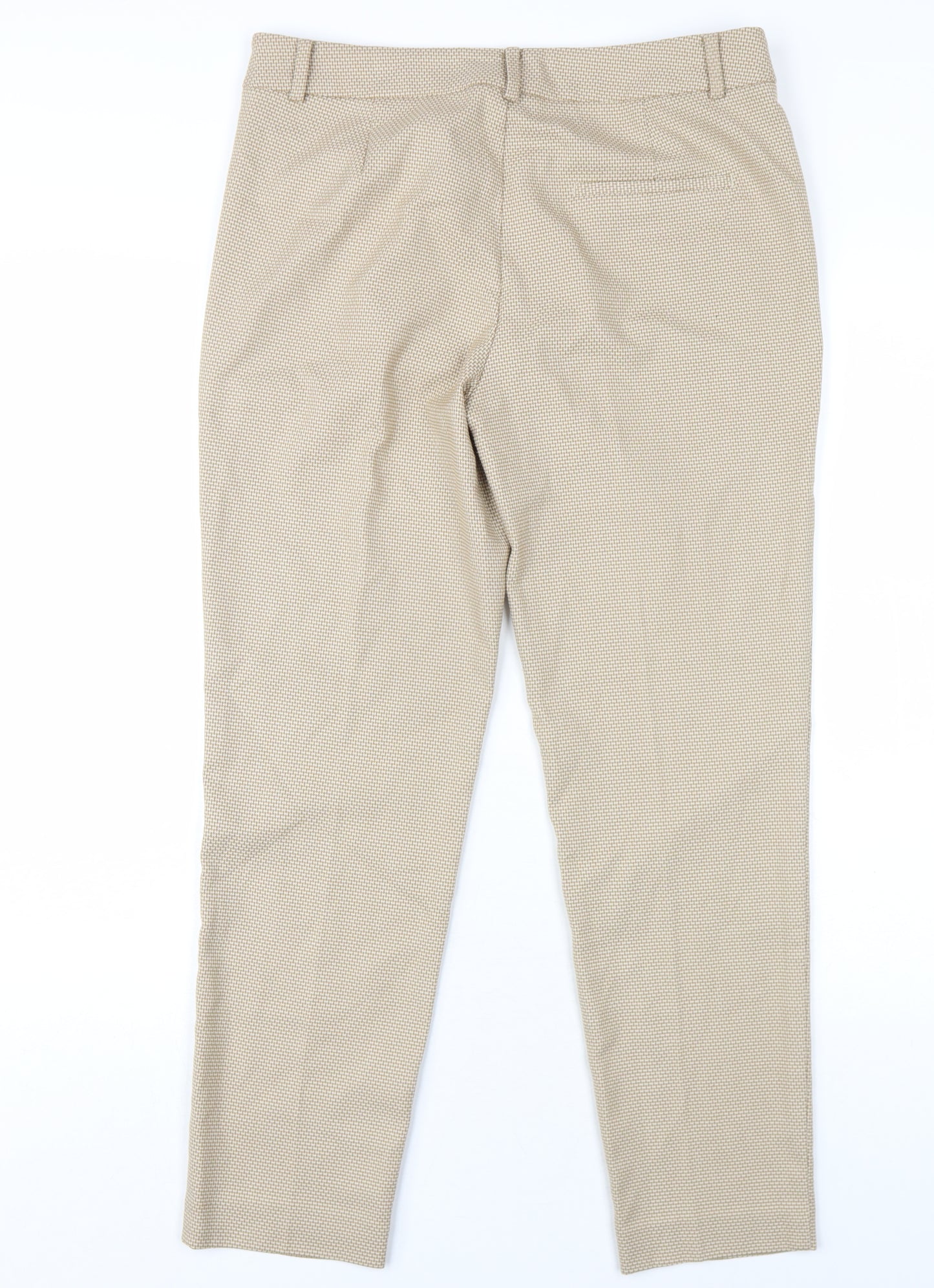 Zara Womens Beige Polyester Trousers Size 10 L28 in Regular Zip